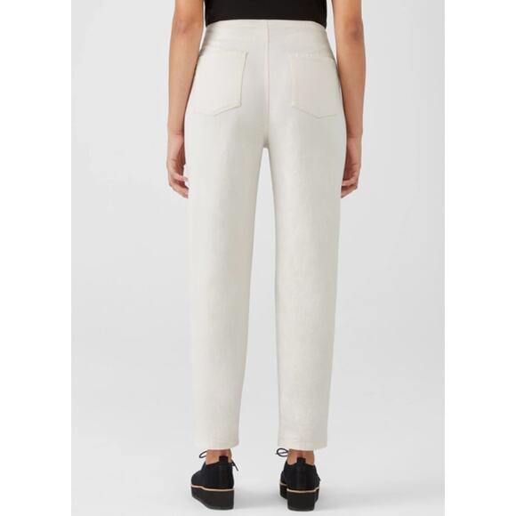 EILEEN FISHER Womens Denim Pants 6 Cream Organic Cotton Taper Natural Easy Fit - Picture 3 of 10
